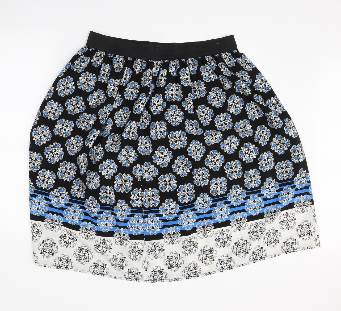 George Womens Black Paisley  Swing Skirt Size 16