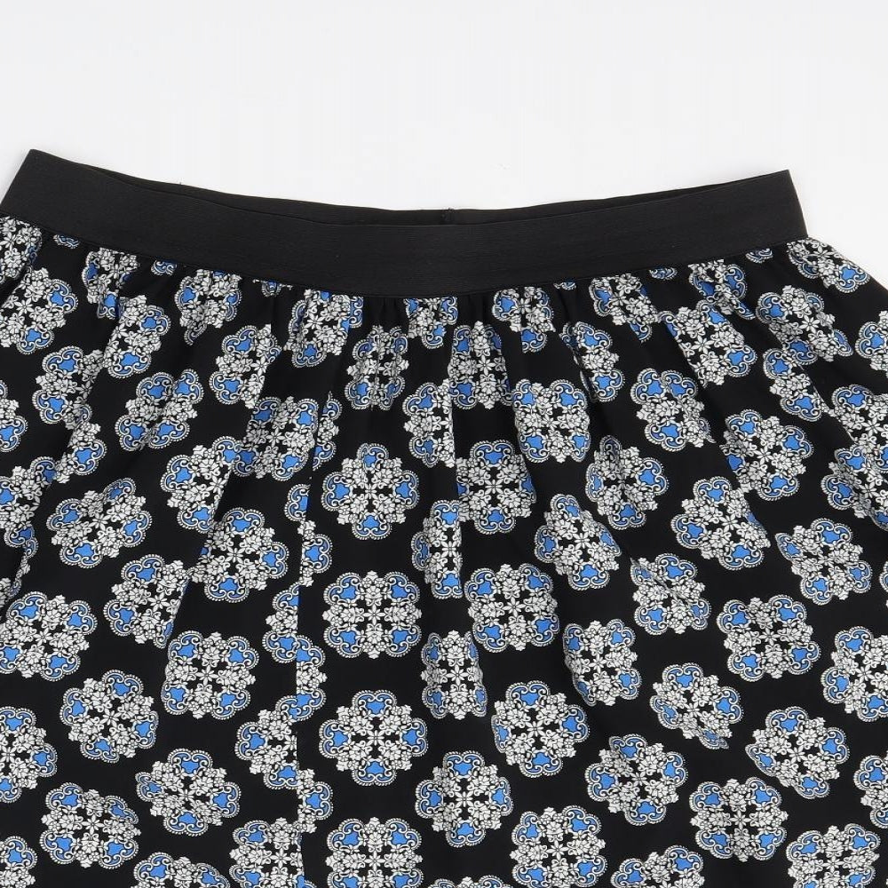 George Womens Black Paisley  Swing Skirt Size 16