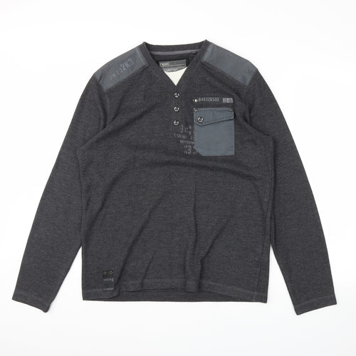 NEXT Womens Grey   Henley Jumper Size M