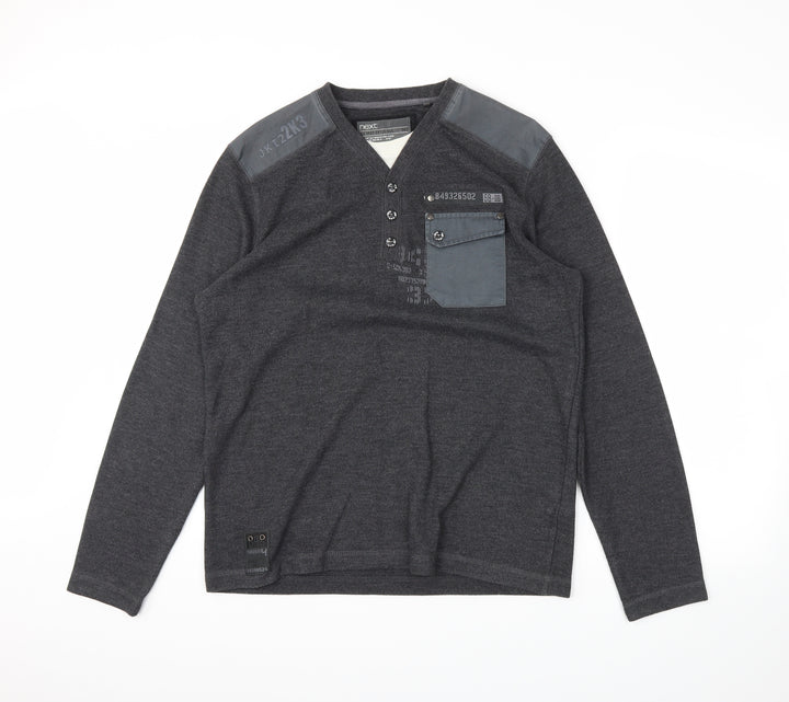 NEXT Womens Grey   Henley Jumper Size M