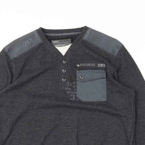 NEXT Womens Grey   Henley Jumper Size M