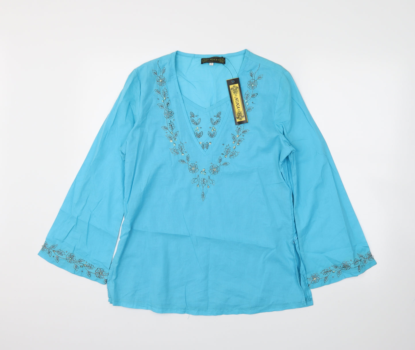nona Womens Blue   Basic Blouse Size 10
