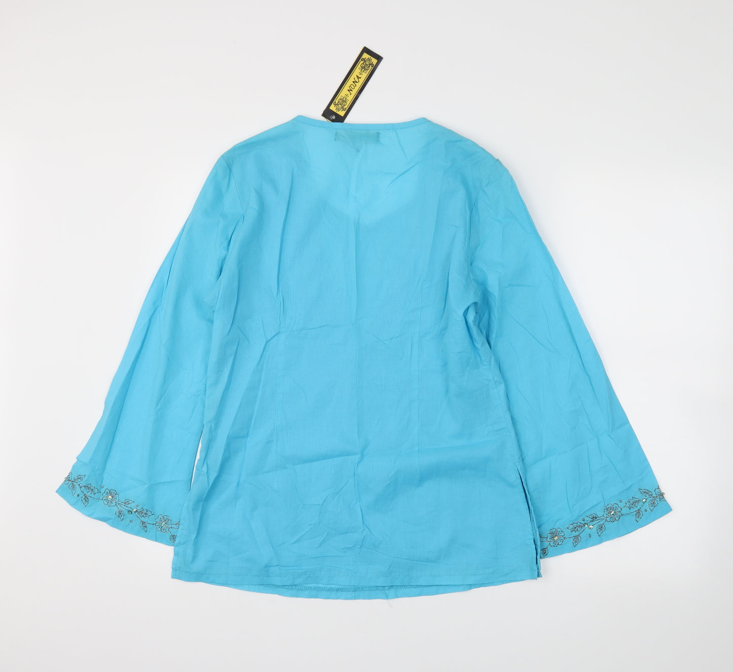 nona Womens Blue   Basic Blouse Size 10