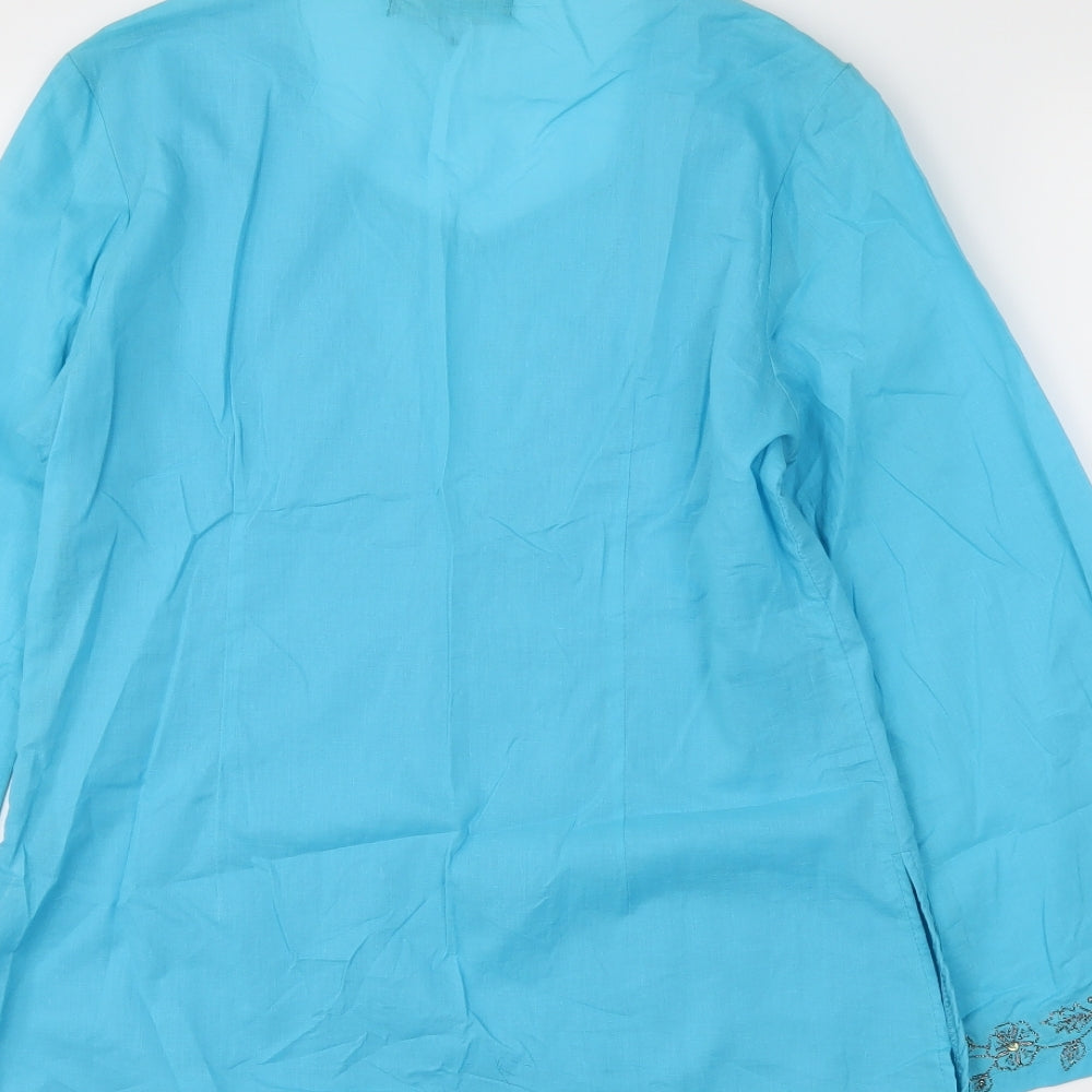 nona Womens Blue   Basic Blouse Size 10