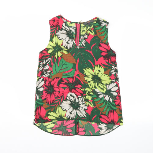 NEXT Womens Green Floral  Basic Blouse Size 8