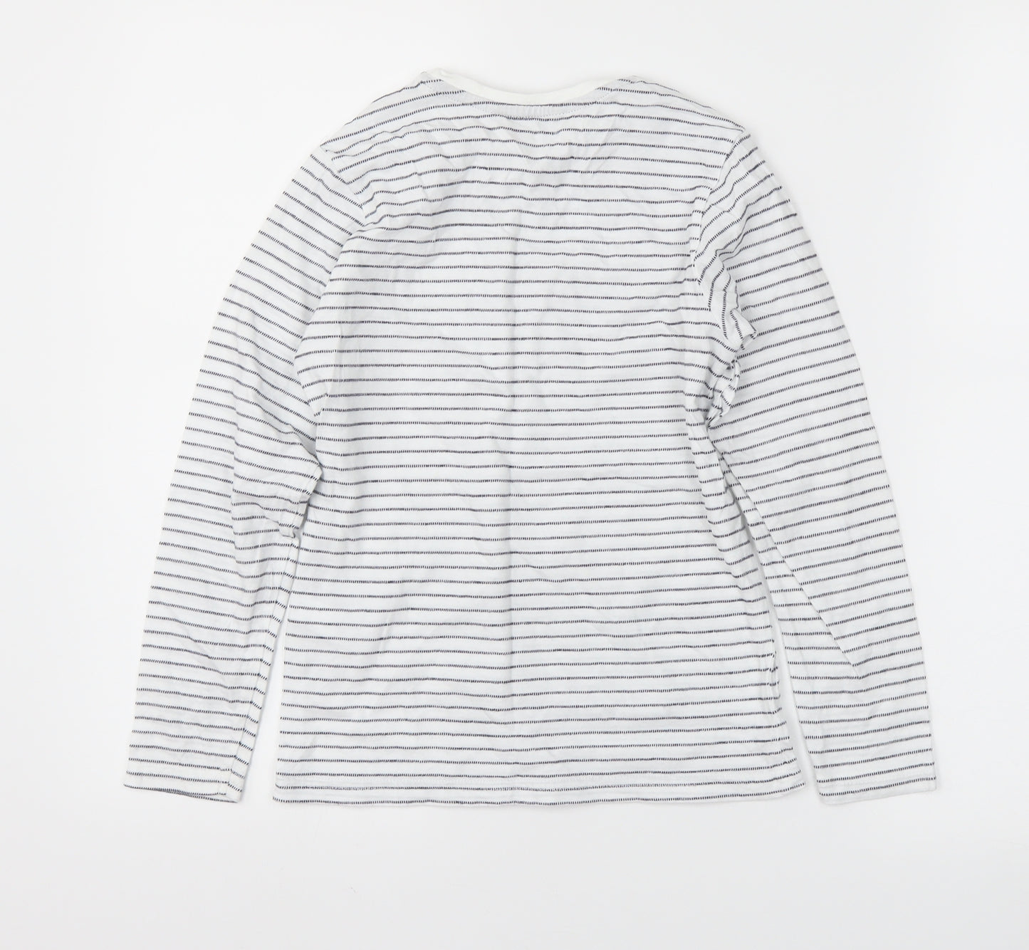 George Girls White Striped  Basic T-Shirt Size 7-8 Years