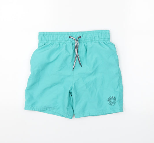 Front view of George boys’ green sweat shorts, size 7-8, years