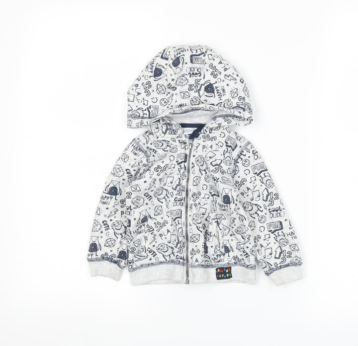 F&F Boys Grey Full Zip Jumper Size 9-12 Months
