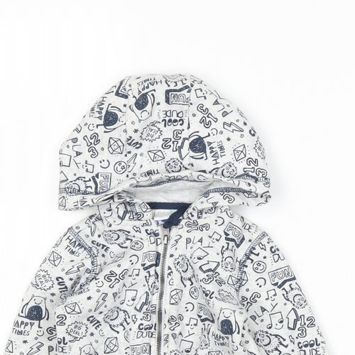 F&F Boys Grey   Full Zip Jumper Size 9-12 Months