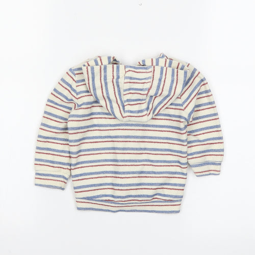 M&S Boys Beige Striped  Full Zip Jumper Size 6-9 Months