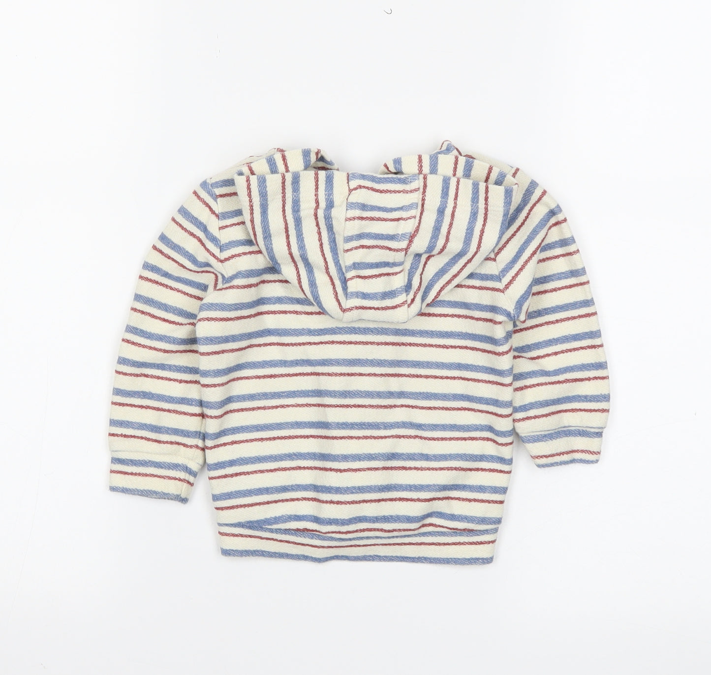 M&S Boys Beige Striped  Full Zip Jumper Size 6-9 Months