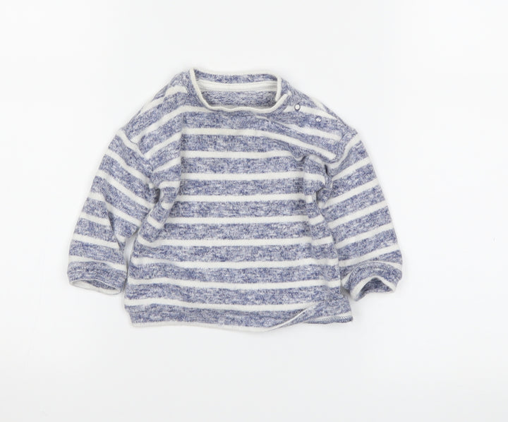 George Boys Blue Striped  Pullover Jumper Size 3-6 Months