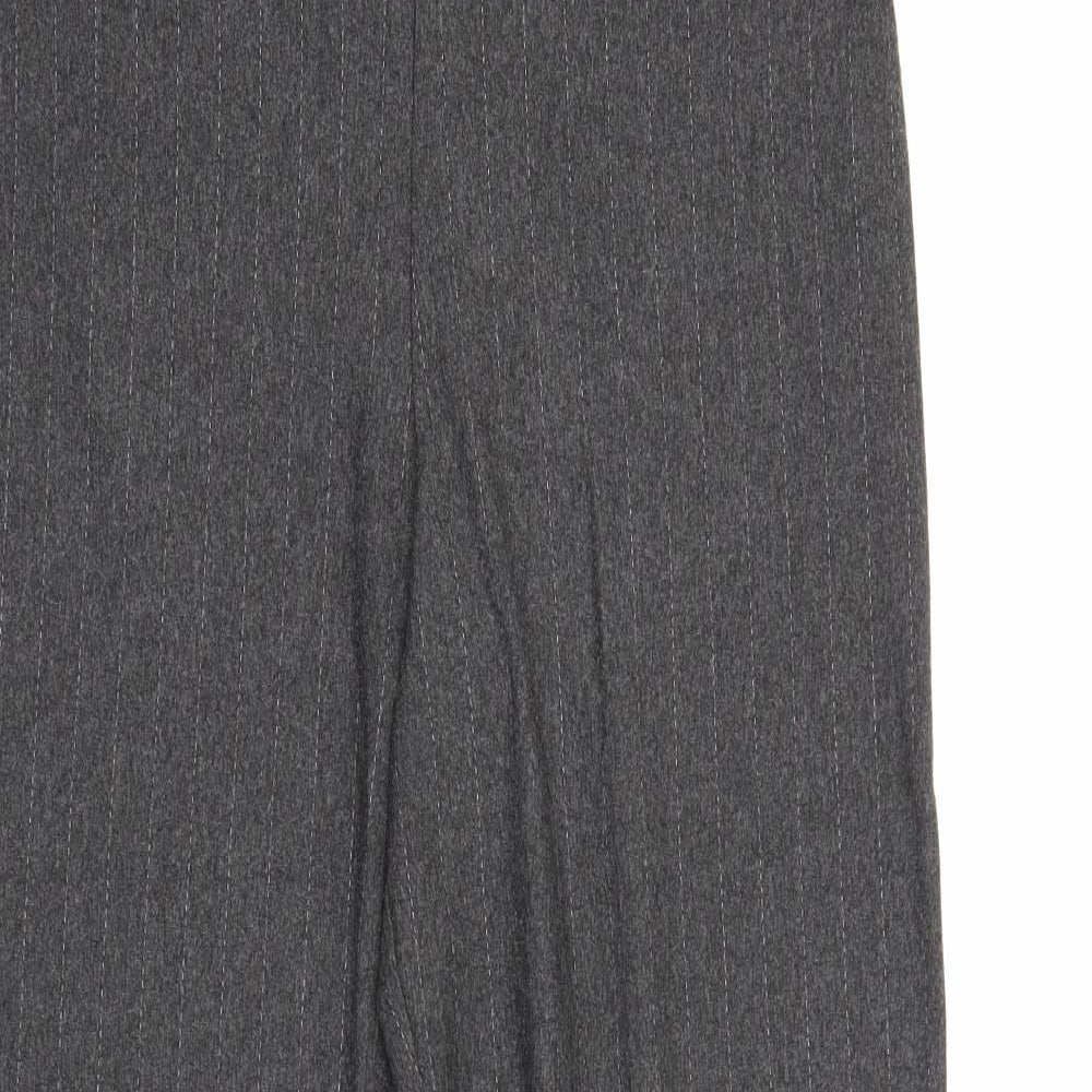 M&S Womens Grey Striped  Trousers  Size 12 L27 in