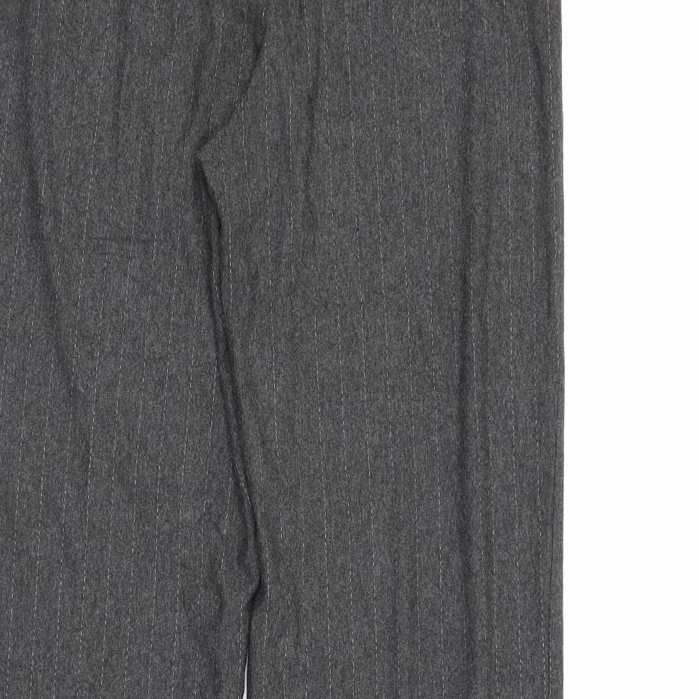 M&S Womens Grey Striped  Trousers  Size 12 L27 in