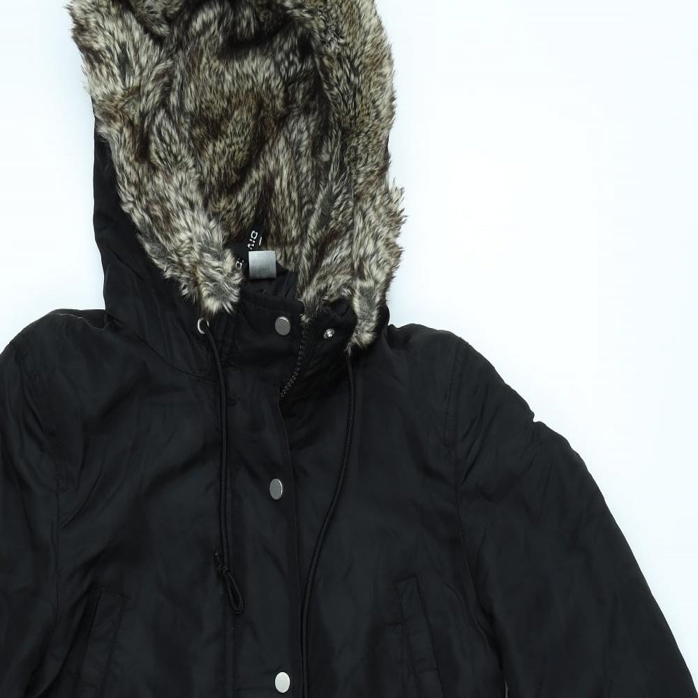 Divided Womens Black   Parka Coat Size 8