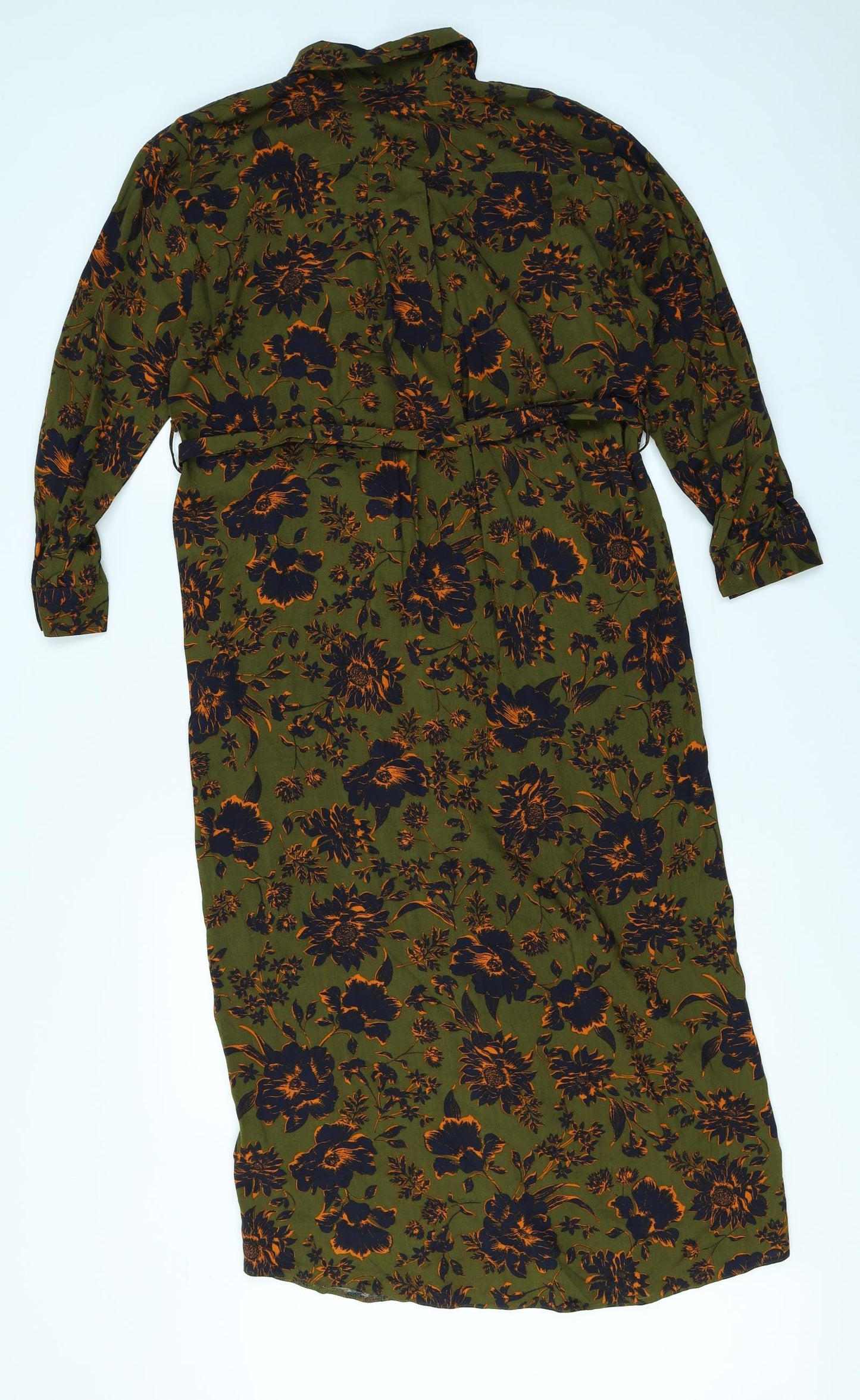 Primark Womens Green Floral  Shirt Dress  Size 4