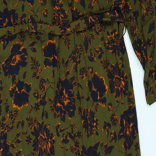 Primark Womens Green Floral  Shirt Dress  Size 4