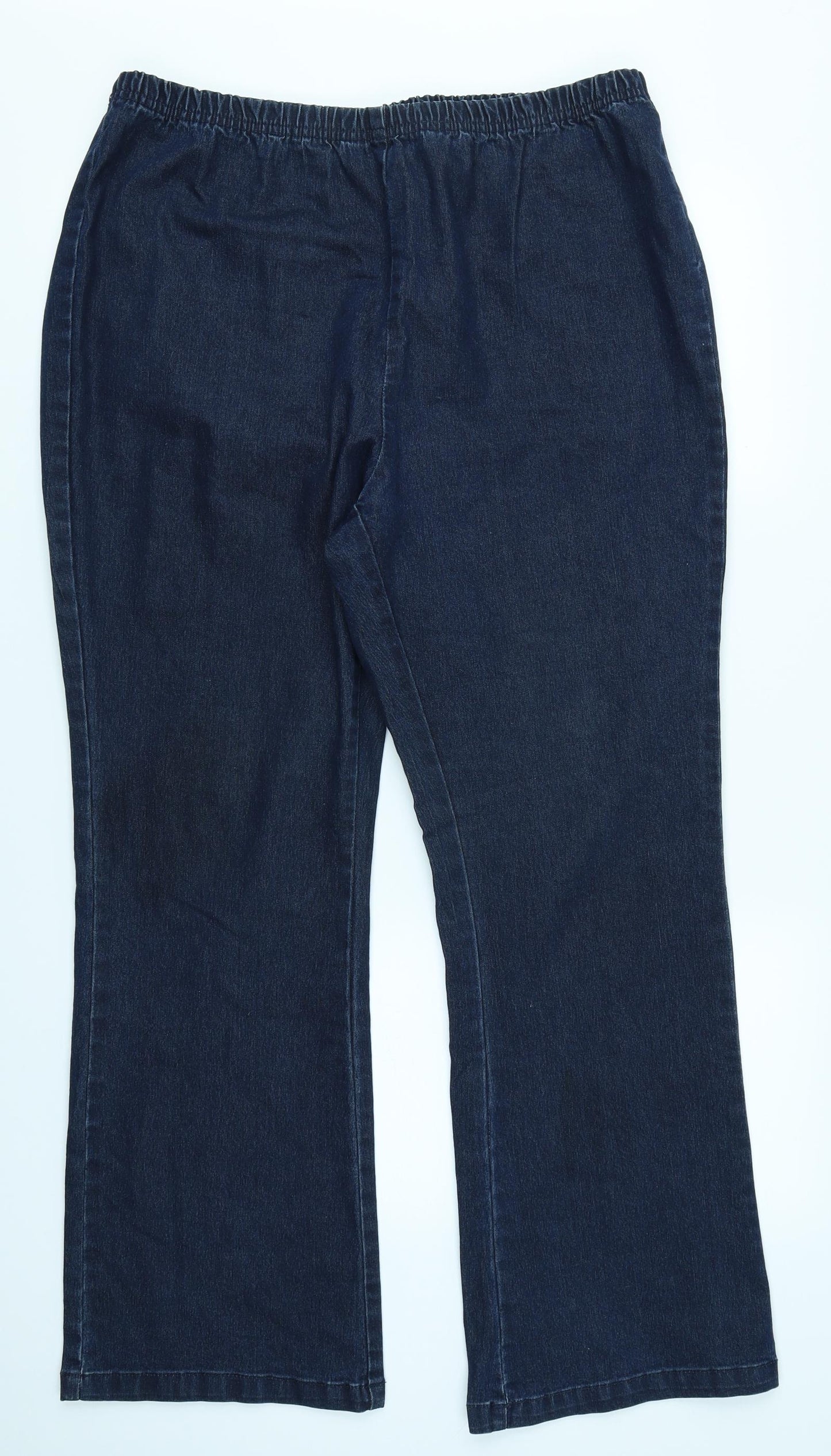 Denim Essentials Womens Blue  Denim Wide-Leg Jeans Size 22 L28 in