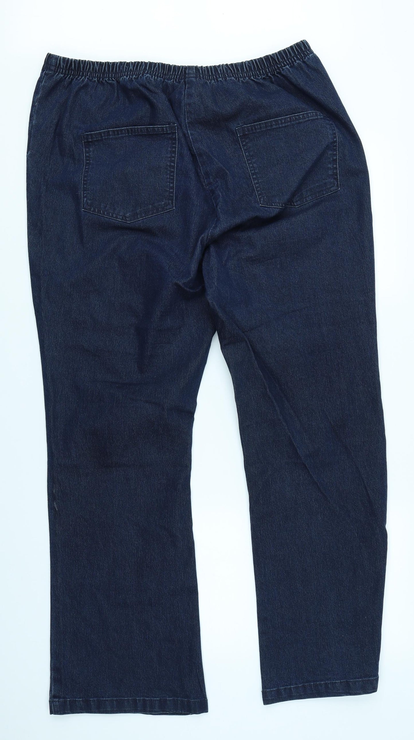 Denim Essentials Womens Blue  Denim Wide-Leg Jeans Size 22 L28 in