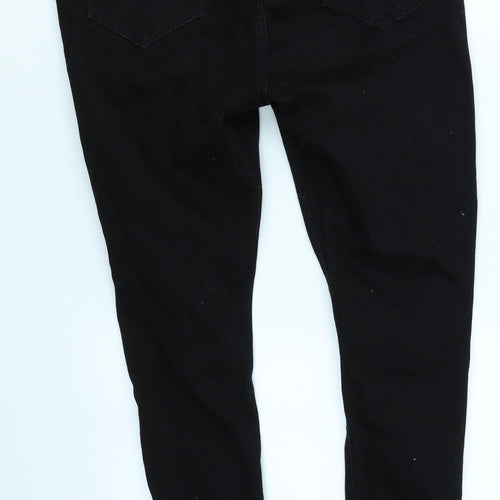 V Womens Black  Denim Skinny Jeans Size 14 L28 in