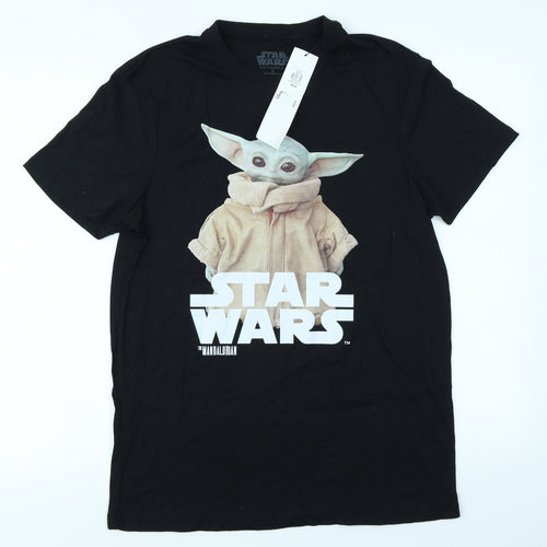Primark Mens Black    T-Shirt Size L  - Star Wars The Mandalorian