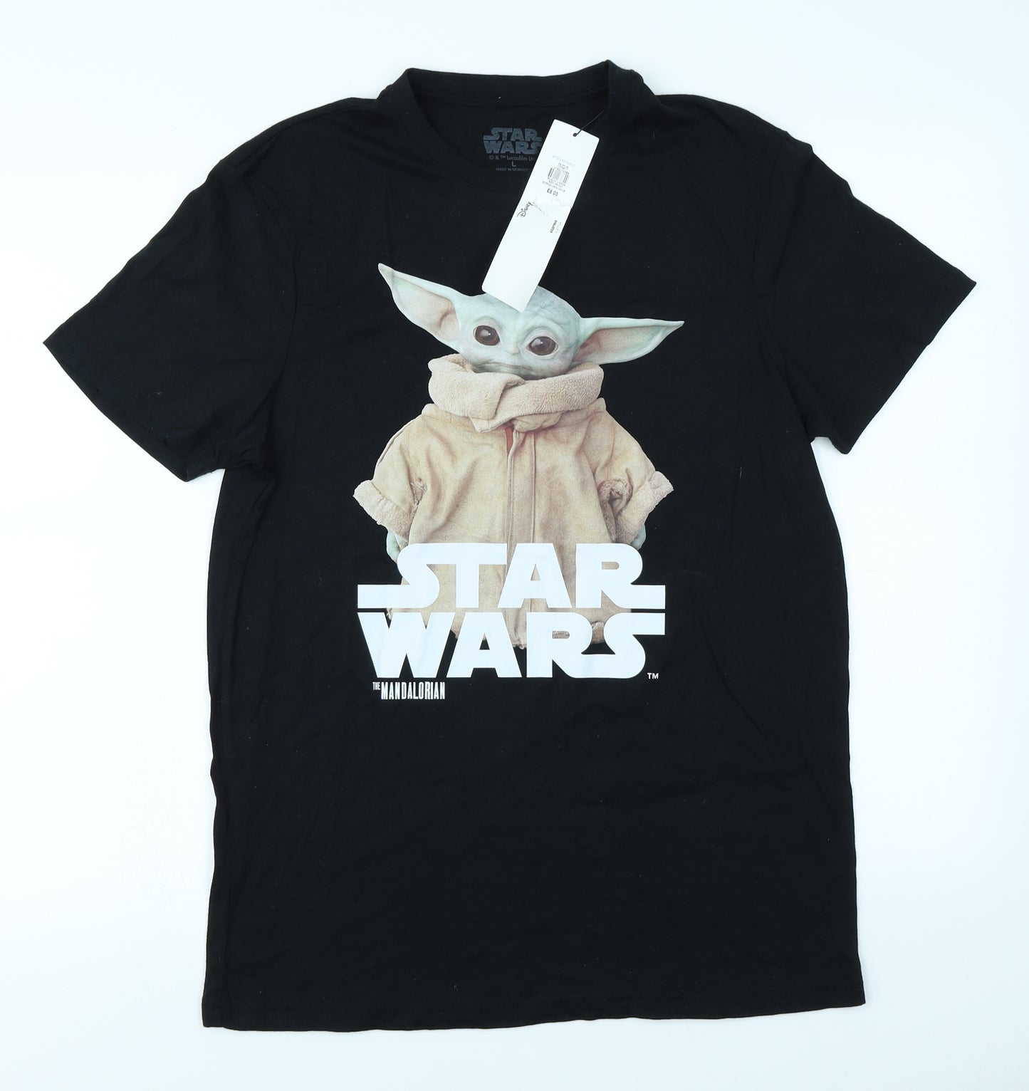 Primark Mens Black    T-Shirt Size L  - Star Wars The Mandalorian