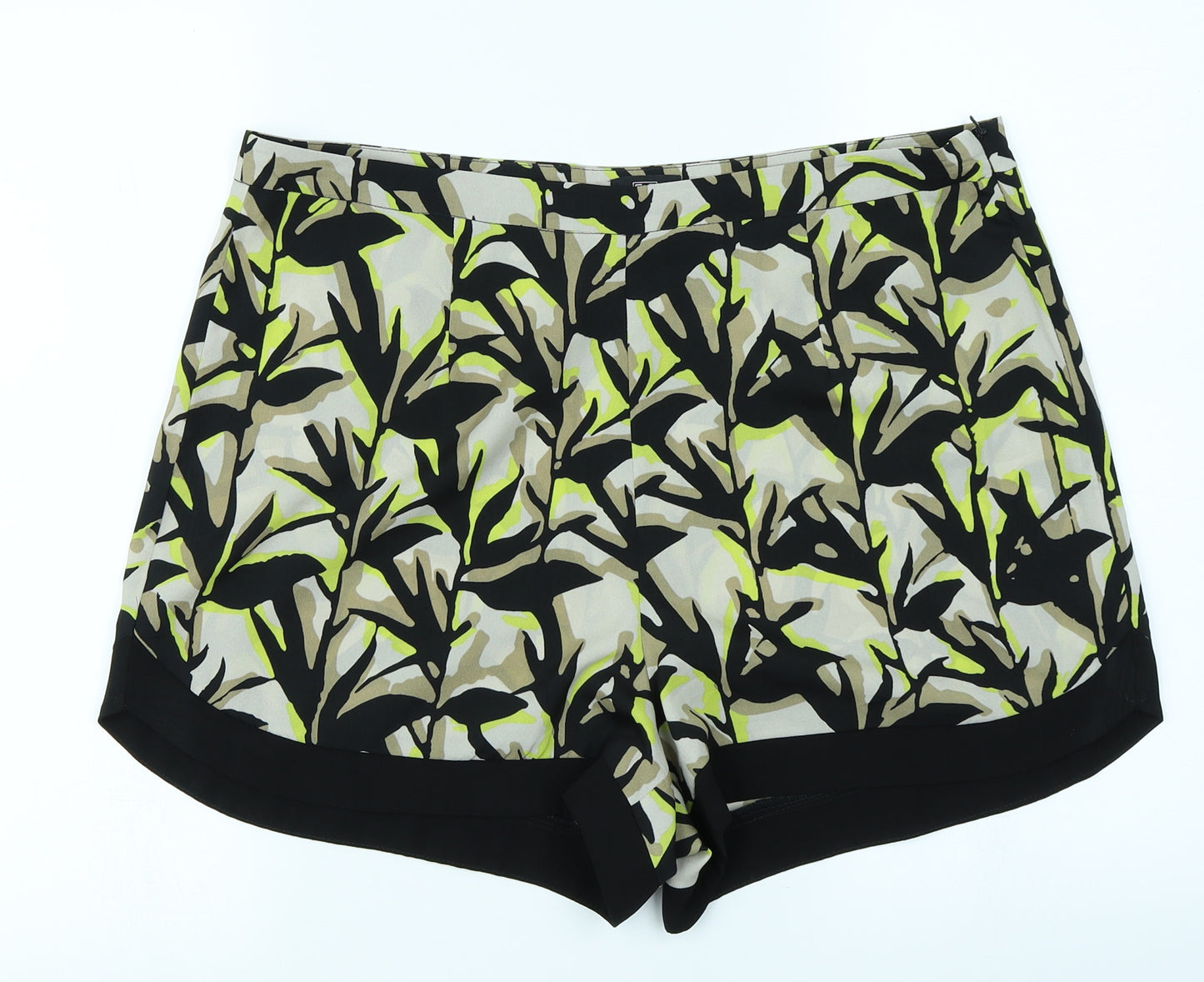 F&F Womens Black Floral  Mom Shorts Size 16