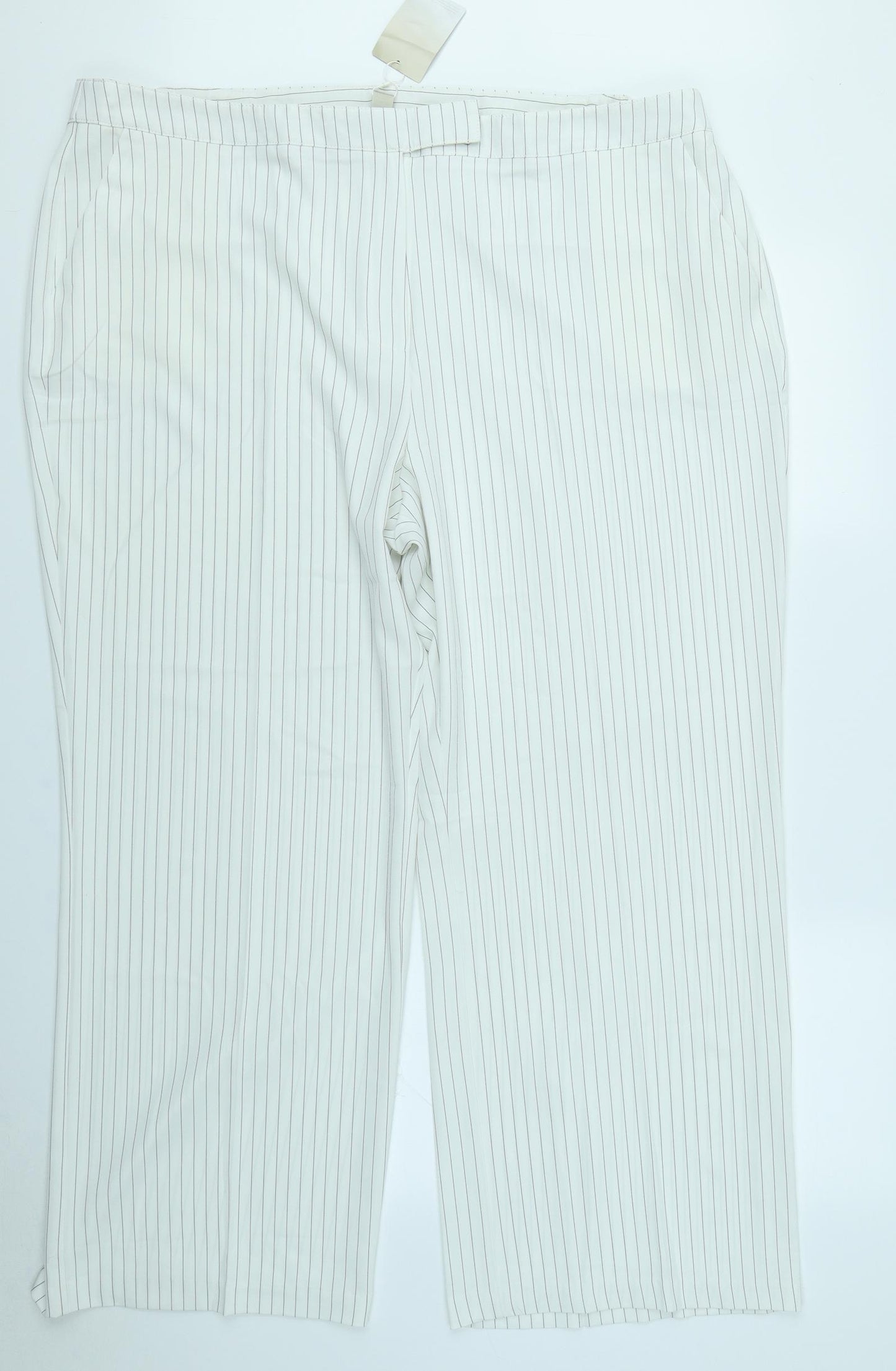Anthology Womens White Striped  Trousers  Size 24 L28 in