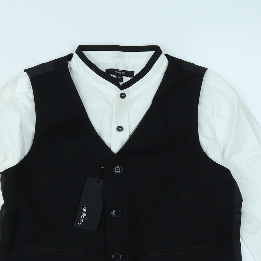 Autograph Boys Black   Basic Button-Up Size 10-11 Years  - 2 Part set, waistcoat