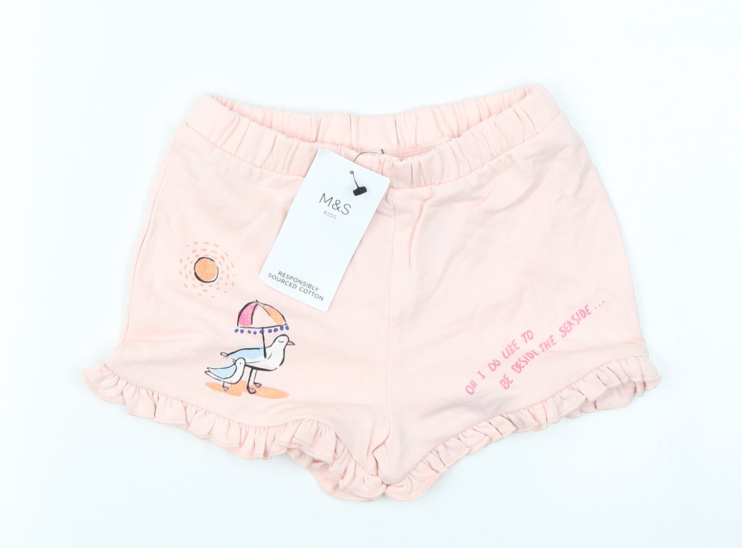 M&S Kids Girls Pink   Mom Shorts Size 2-3 Years