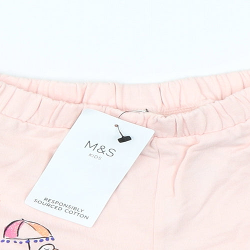 M&S Kids Girls Pink   Mom Shorts Size 2-3 Years