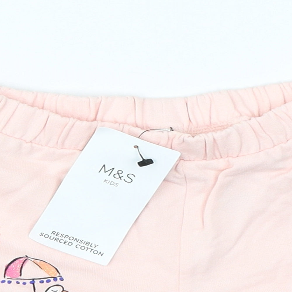 M&S Kids Girls Pink   Mom Shorts Size 2-3 Years