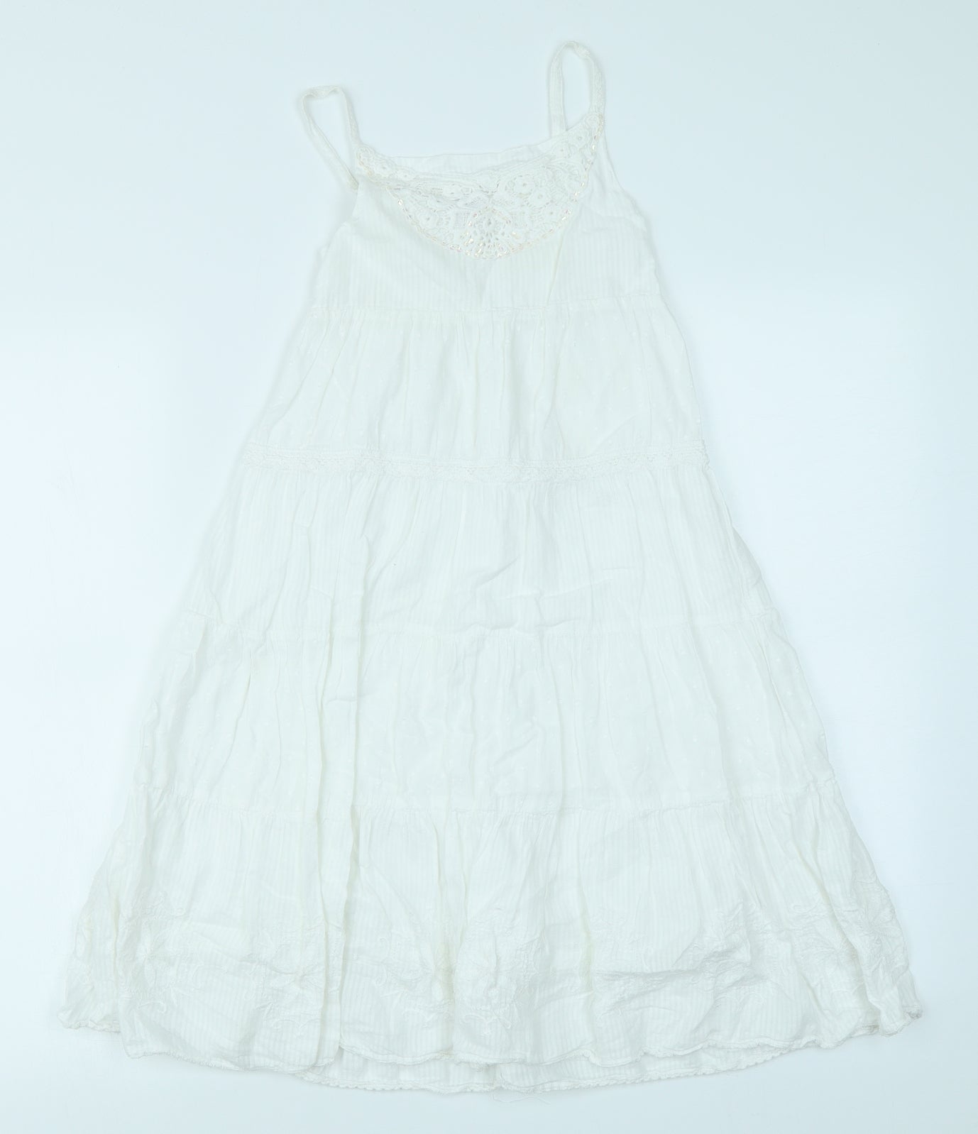 TU Girls White   Fit & Flare  Size 6 Years