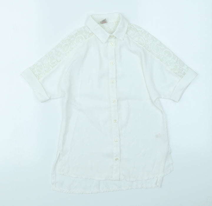 TU Girls White Basic Blouse Size 6 Years