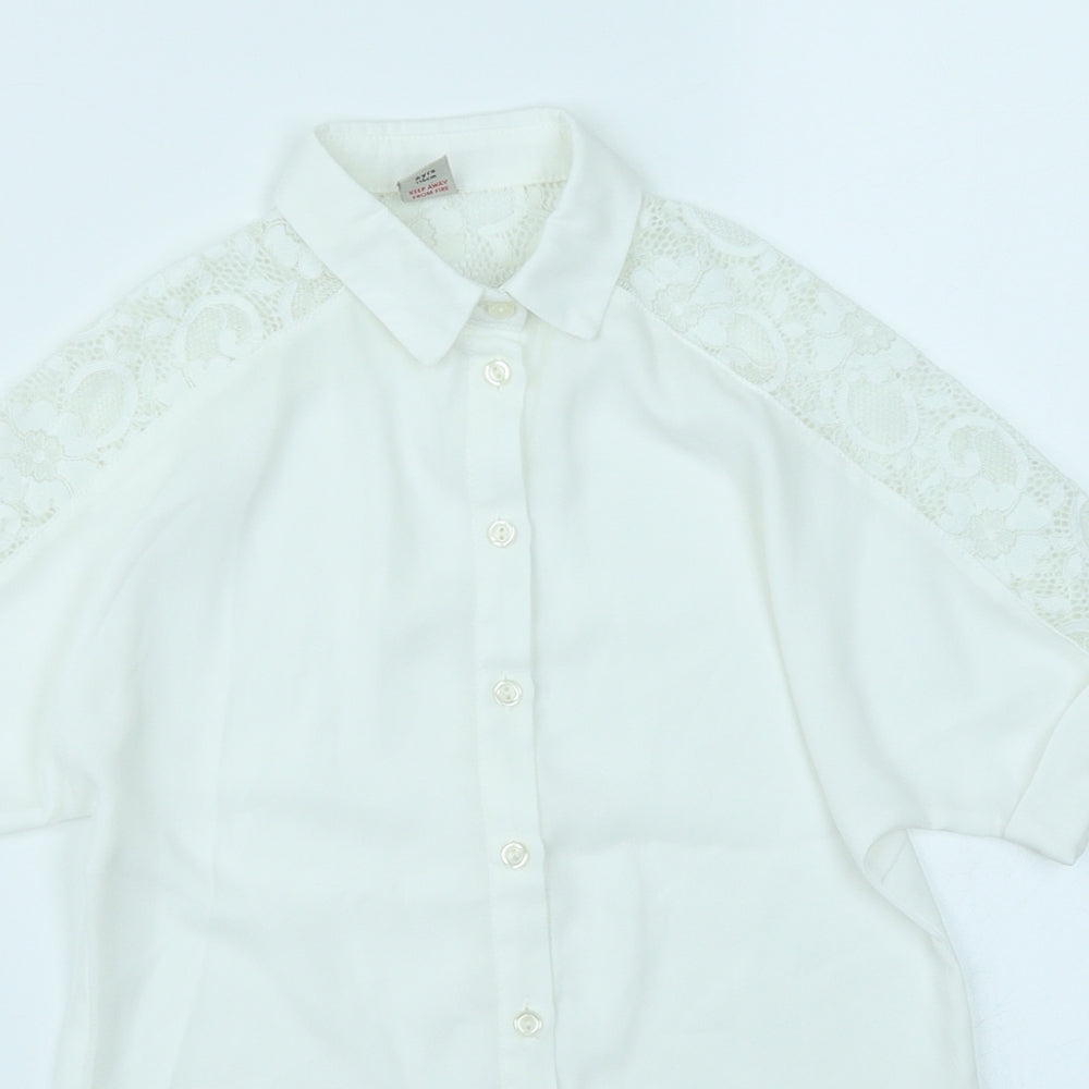 TU Girls White   Basic Blouse Size 6 Years