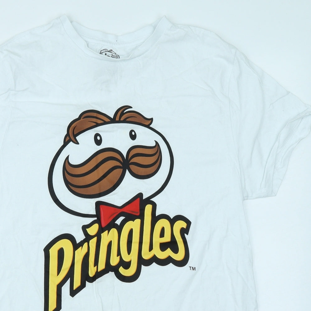Primark Mens White    T-Shirt Size M  - Pringles