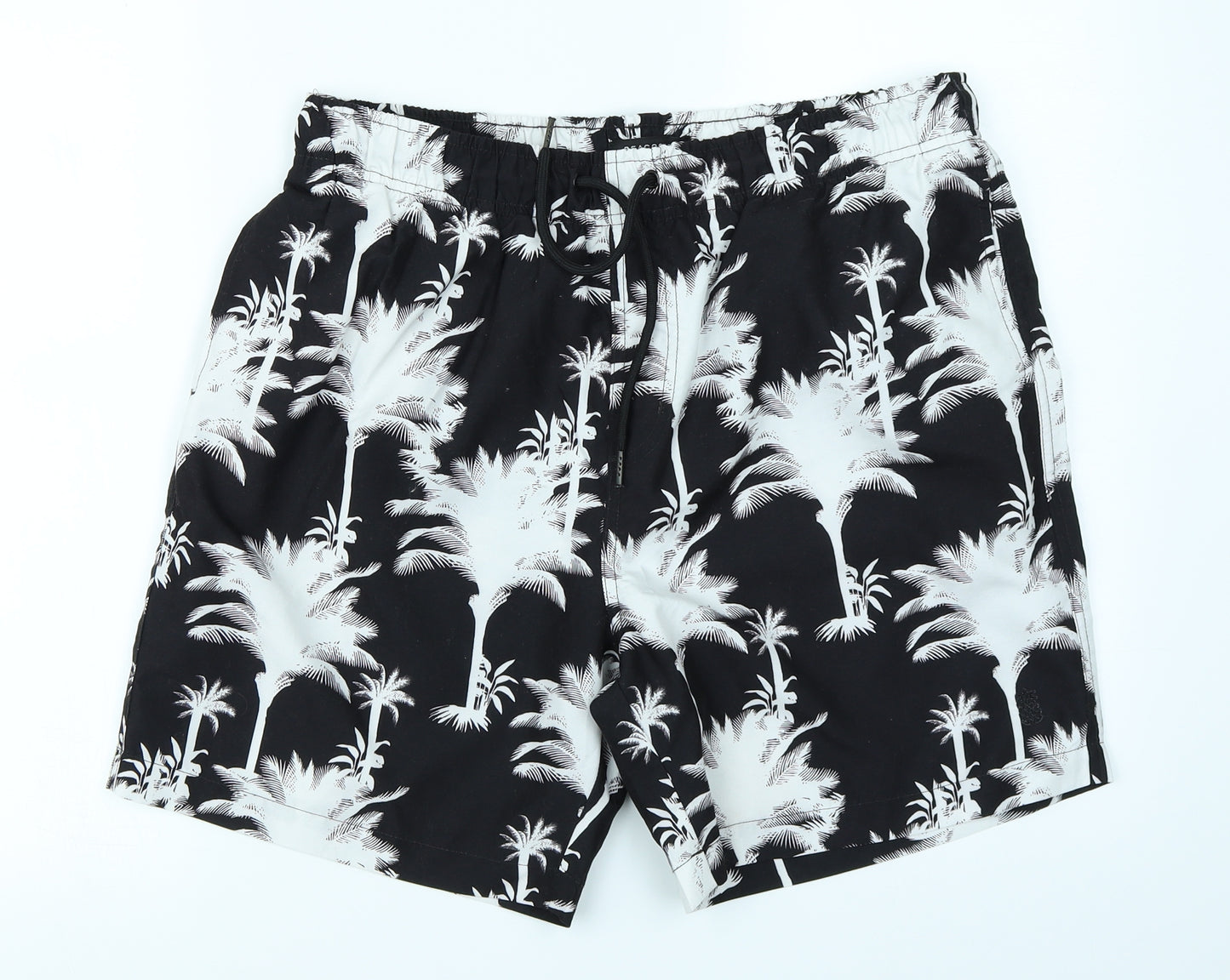 Peacocks Mens Black Floral  Cargo Shorts Size L