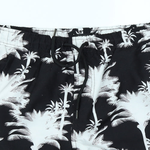 Peacocks Mens Black Floral  Cargo Shorts Size L