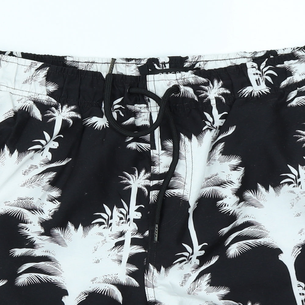 Peacocks Mens Black Floral  Cargo Shorts Size L