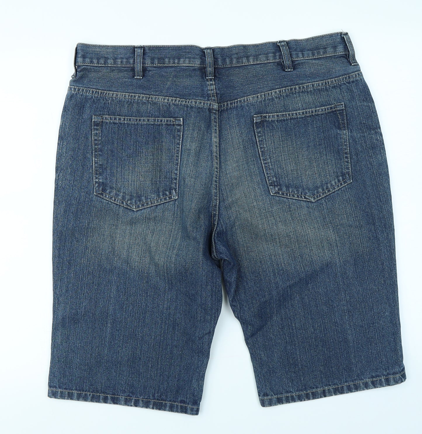 Easy Mens Blue  Denim Cargo Shorts Size 38 in