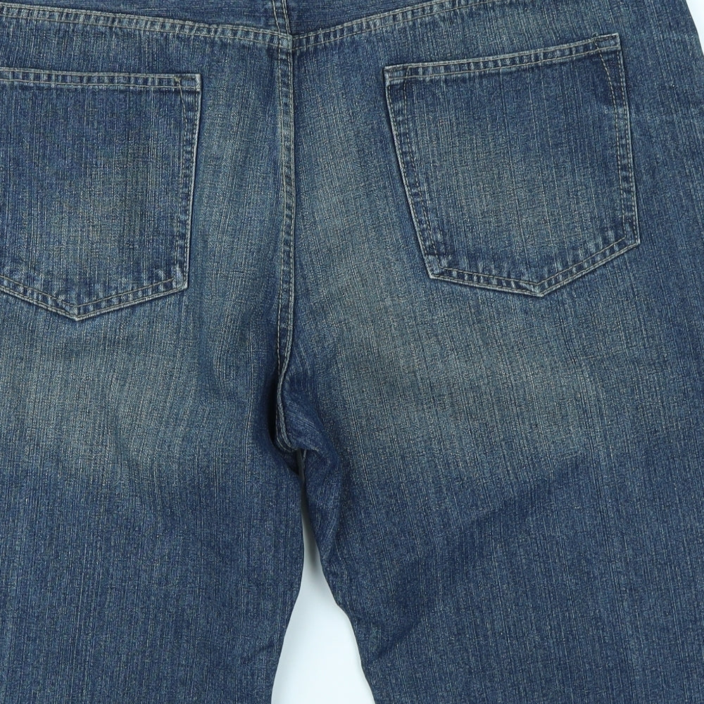 Easy Mens Blue  Denim Cargo Shorts Size 38 in