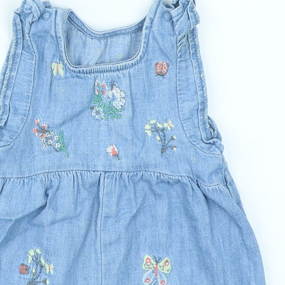 Nutmeg Girls Blue  Denim Romper One-Piece Size 3-6 Months
