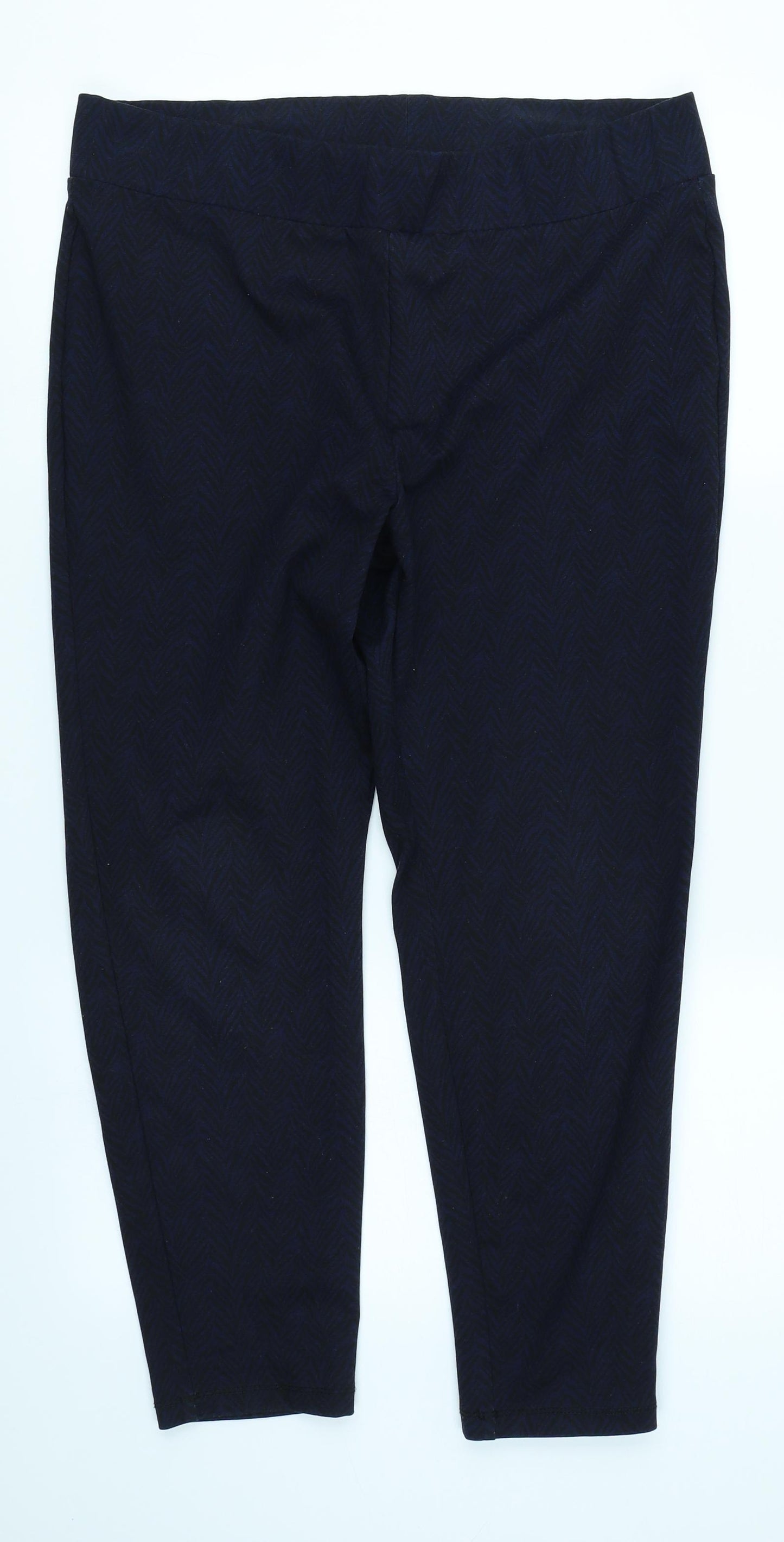 George Womens Blue Herringbone  Trousers  Size 18 L24 in