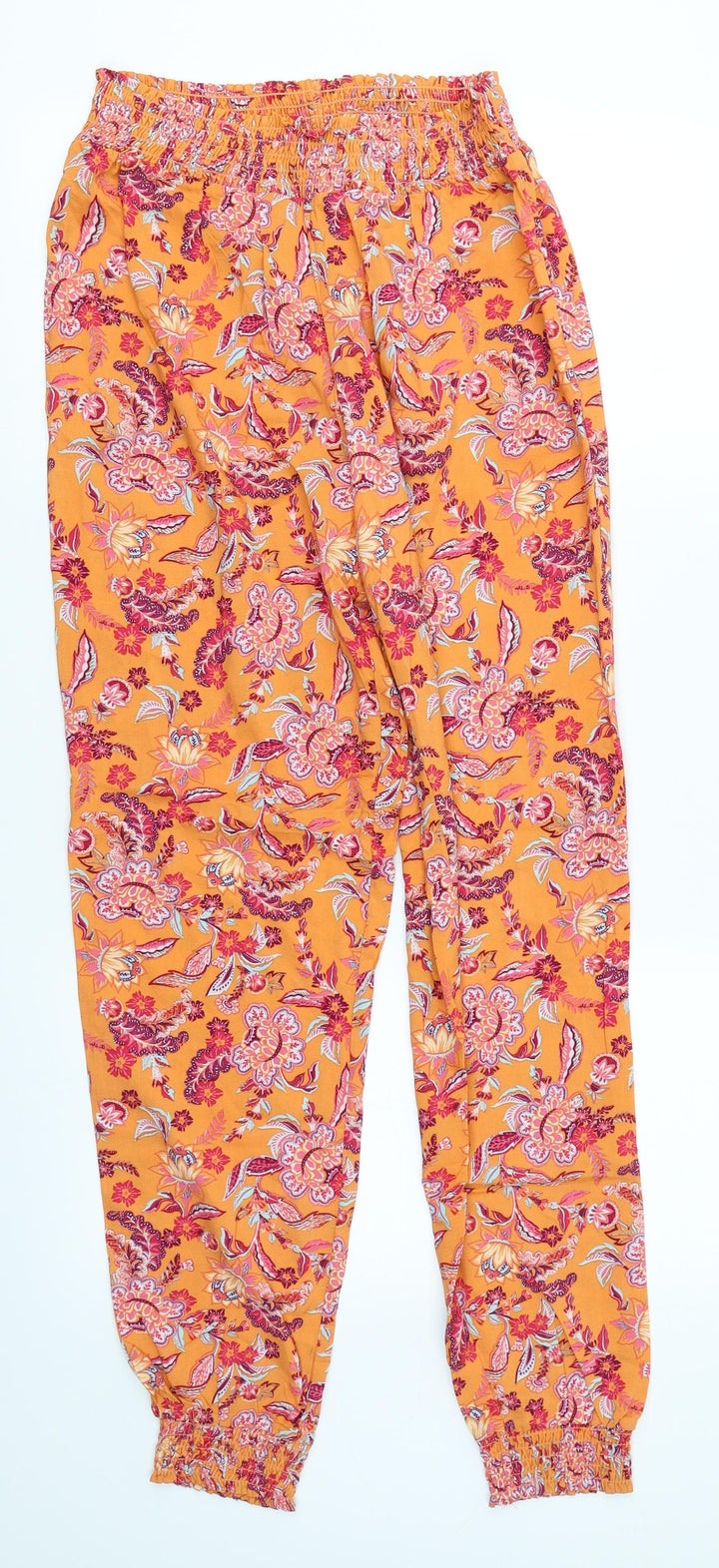 TU Womens Orange Floral Bloomer Trousers Size 8 L29 in
