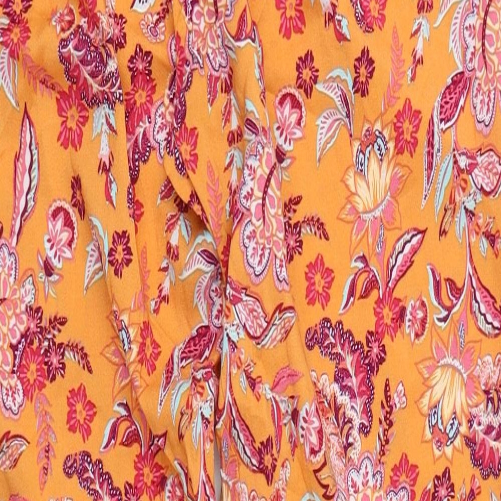 TU Womens Orange Floral  Bloomer Trousers Size 8 L29 in