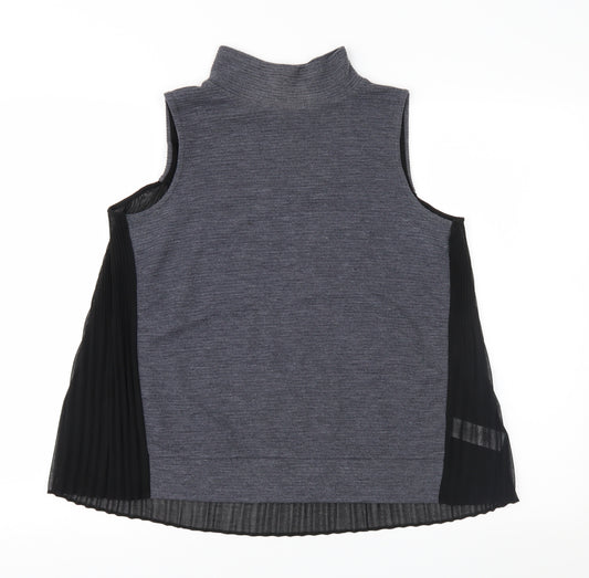 Front view of French Connection women’s blue basic blouse, size XS