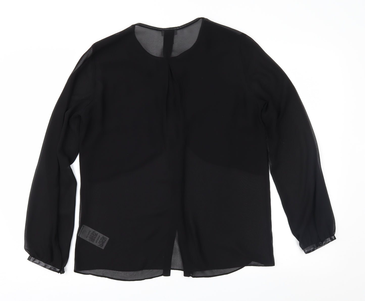 DKNY Womens Black  Chiffon Basic Blouse Size S