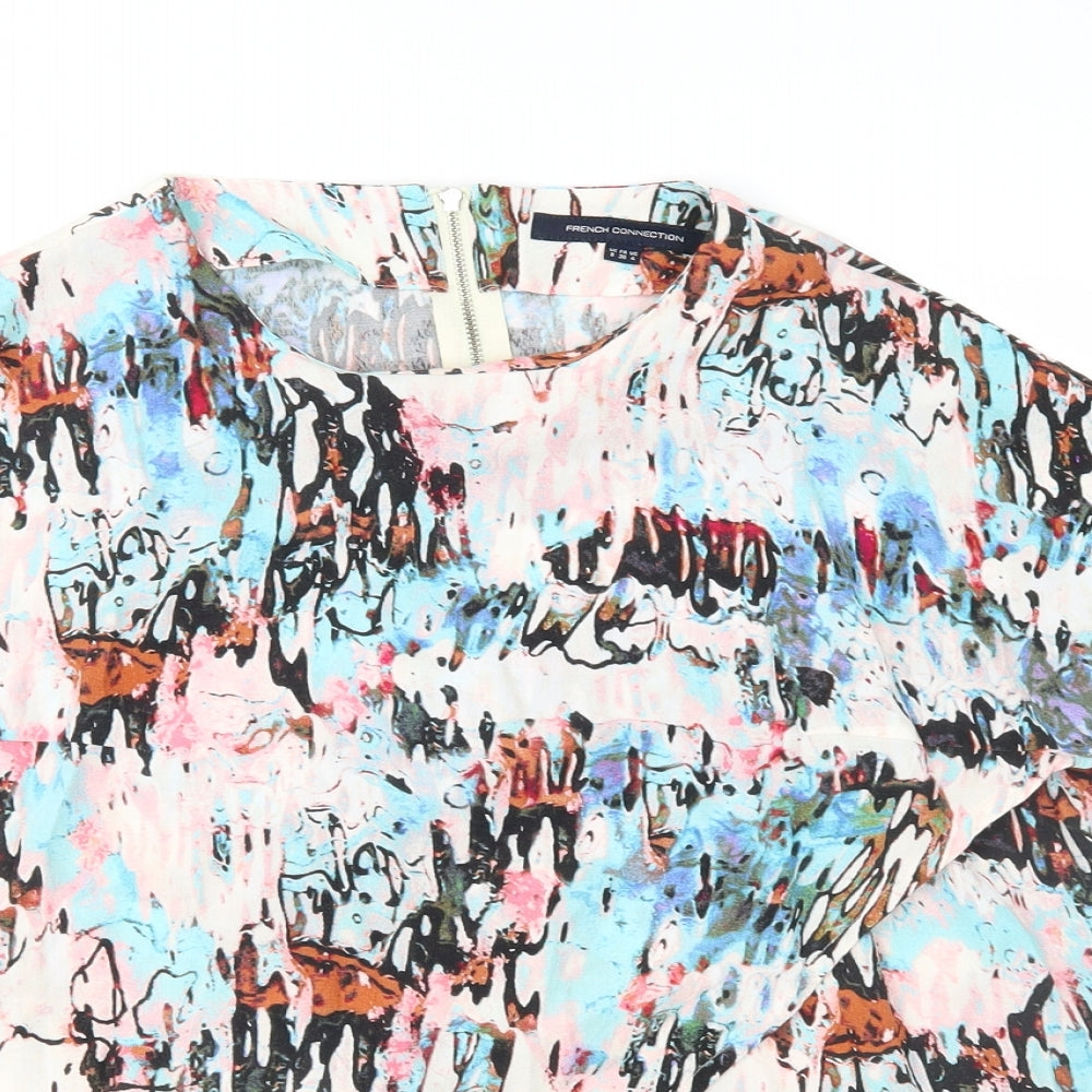 French Connection Womens Multicoloured Geometric  Basic Blouse Size 8