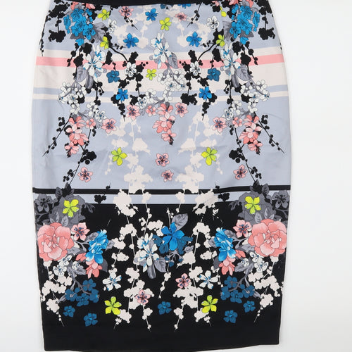 Oasis Womens Multicoloured Floral  Straight & Pencil Skirt Size 10