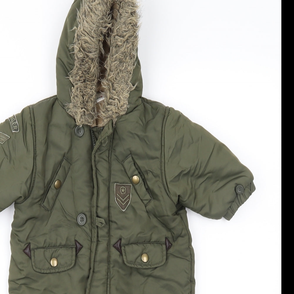 Ladybird Boys Green   Military Jacket Snowsuit Size 3-6 Months